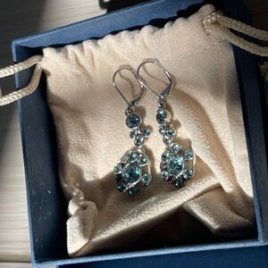 Givenchy Silver and Blue Crystal Earrings